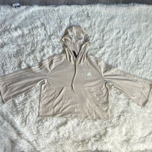 Adidas cropped pull over hoodie